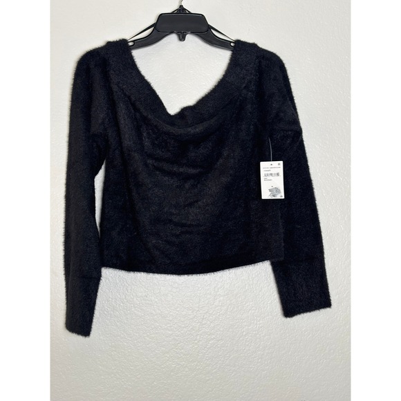 NWT Good American Off the Shoulder Sweater knit Black Size X Large - Picture 5 of 6